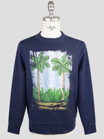 Kiton Blue Cotton Ea Sweater Crewneck