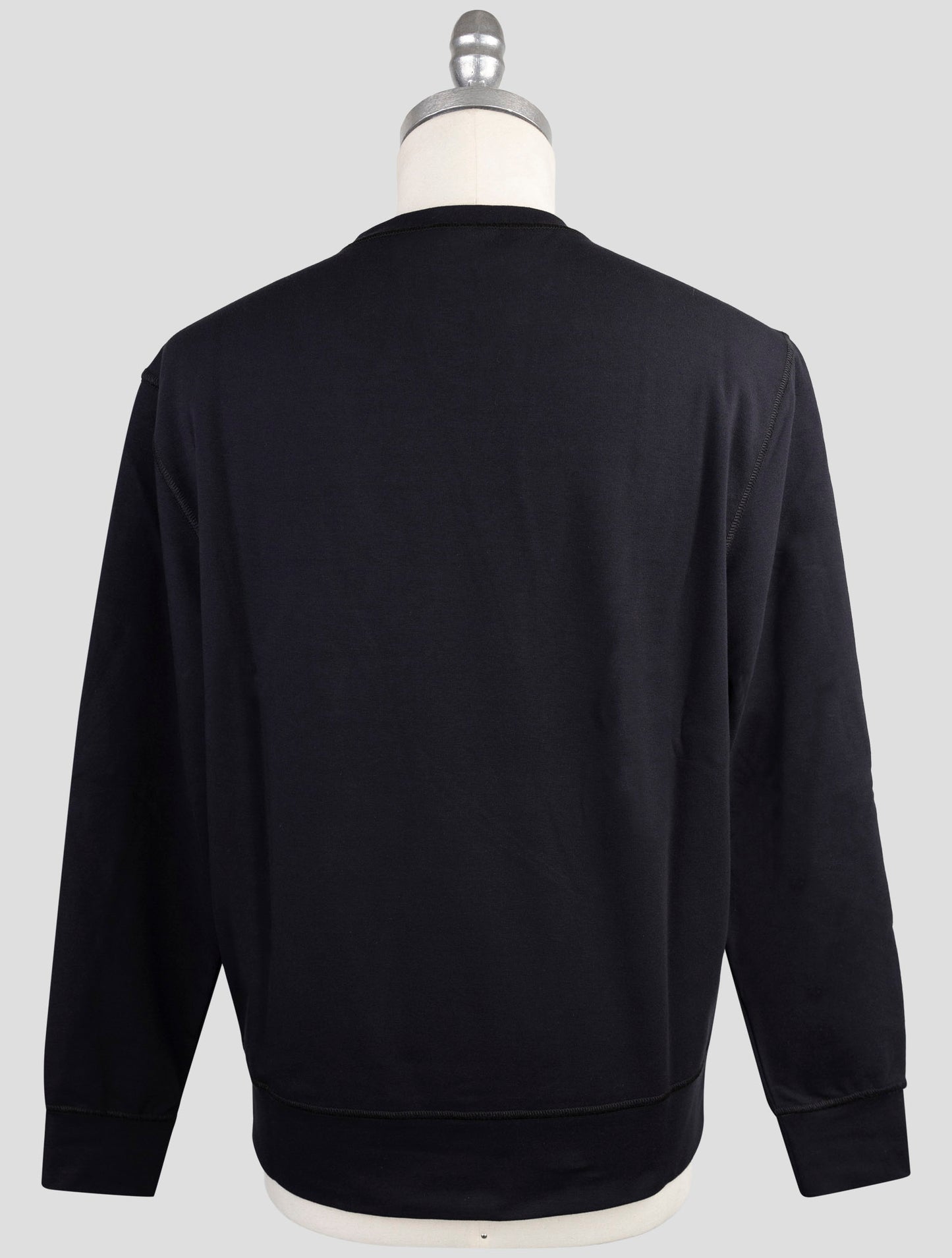 Kiton Blue Cotton Ea Sweater Crewneck