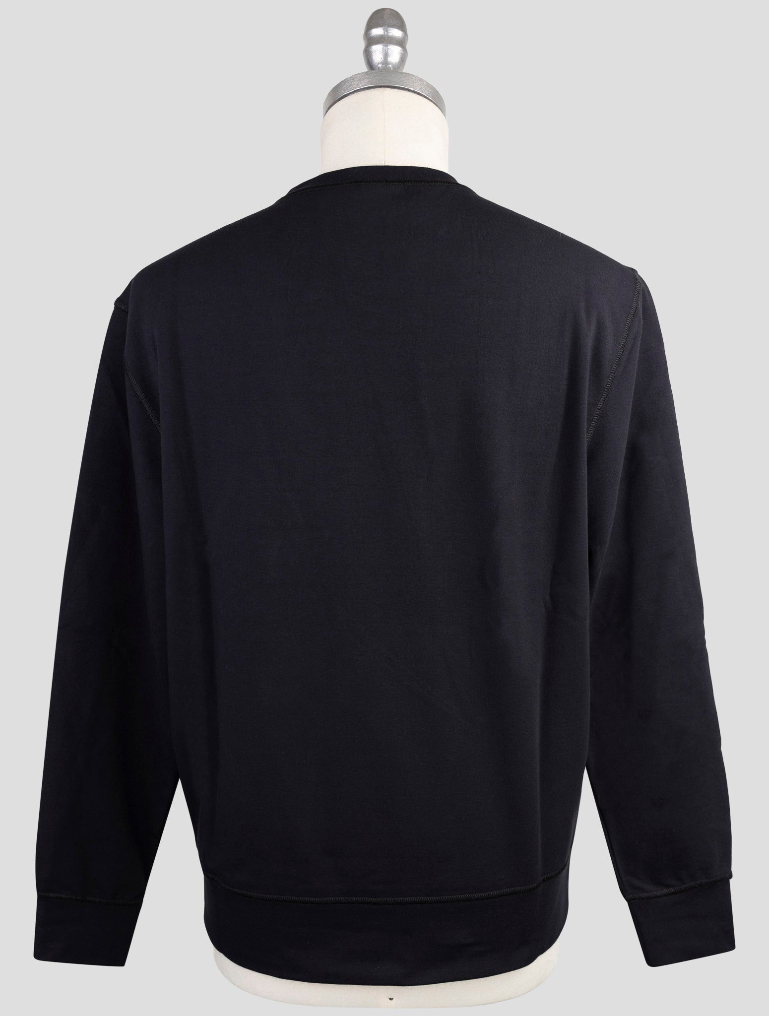 Kiton Blue Cotton Ea Sweater Crewneck