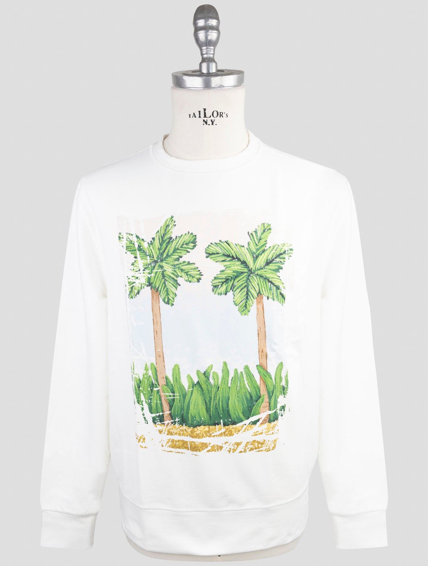 Kiton White Cotton Ea Sweater Crewneck