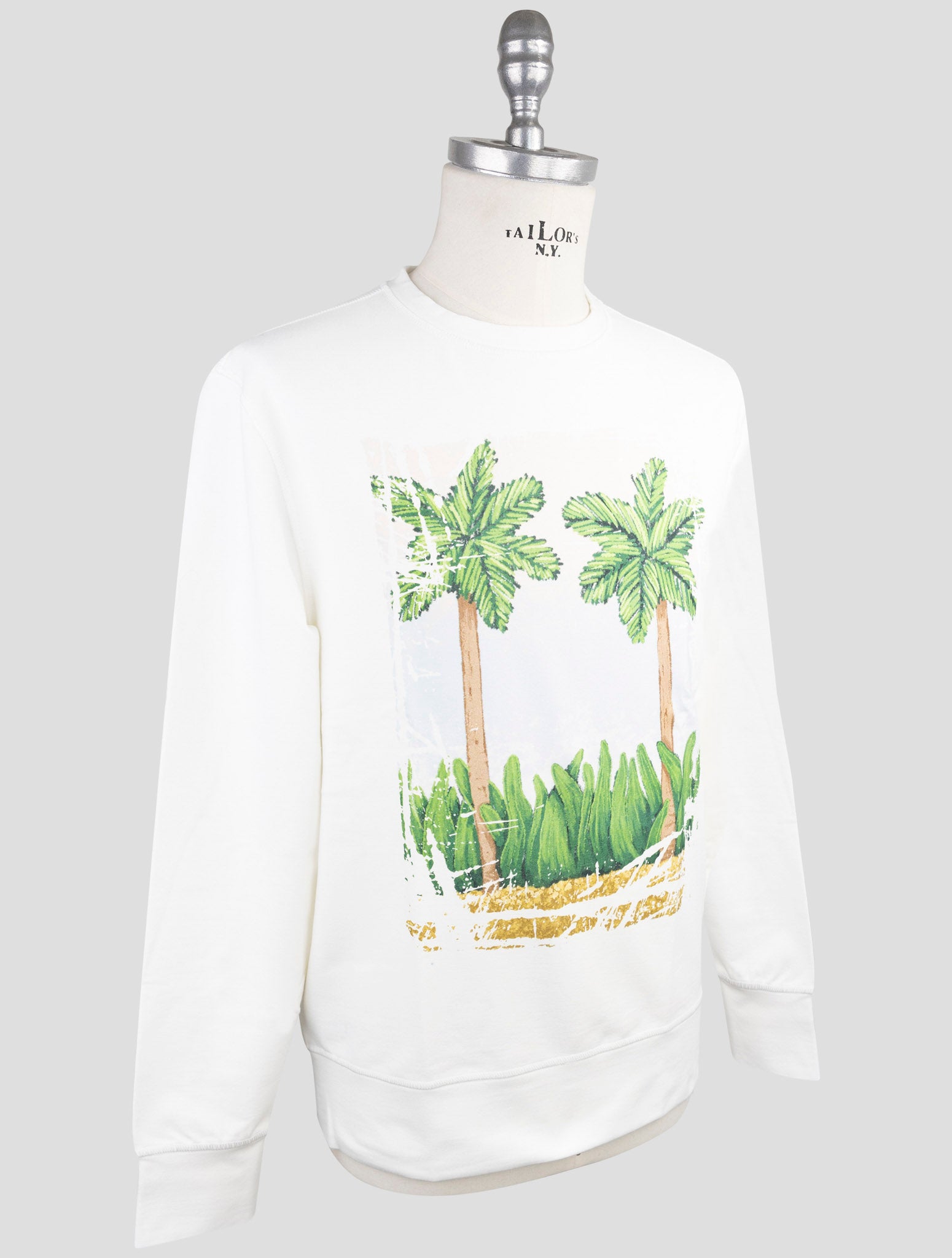 Kiton White Cotton Ea Sweater Crewneck