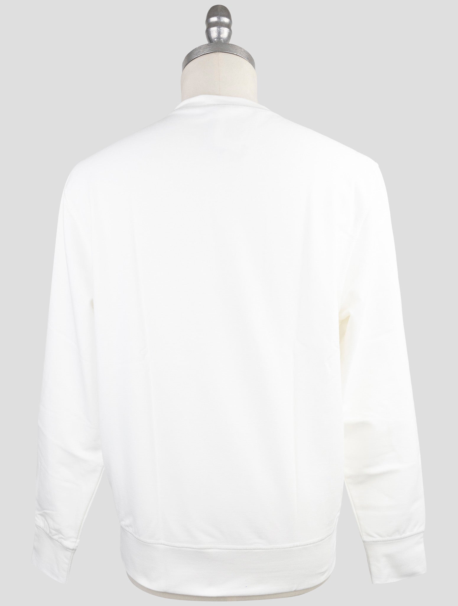 Kiton White Cotton Ea Sweater Crewneck
