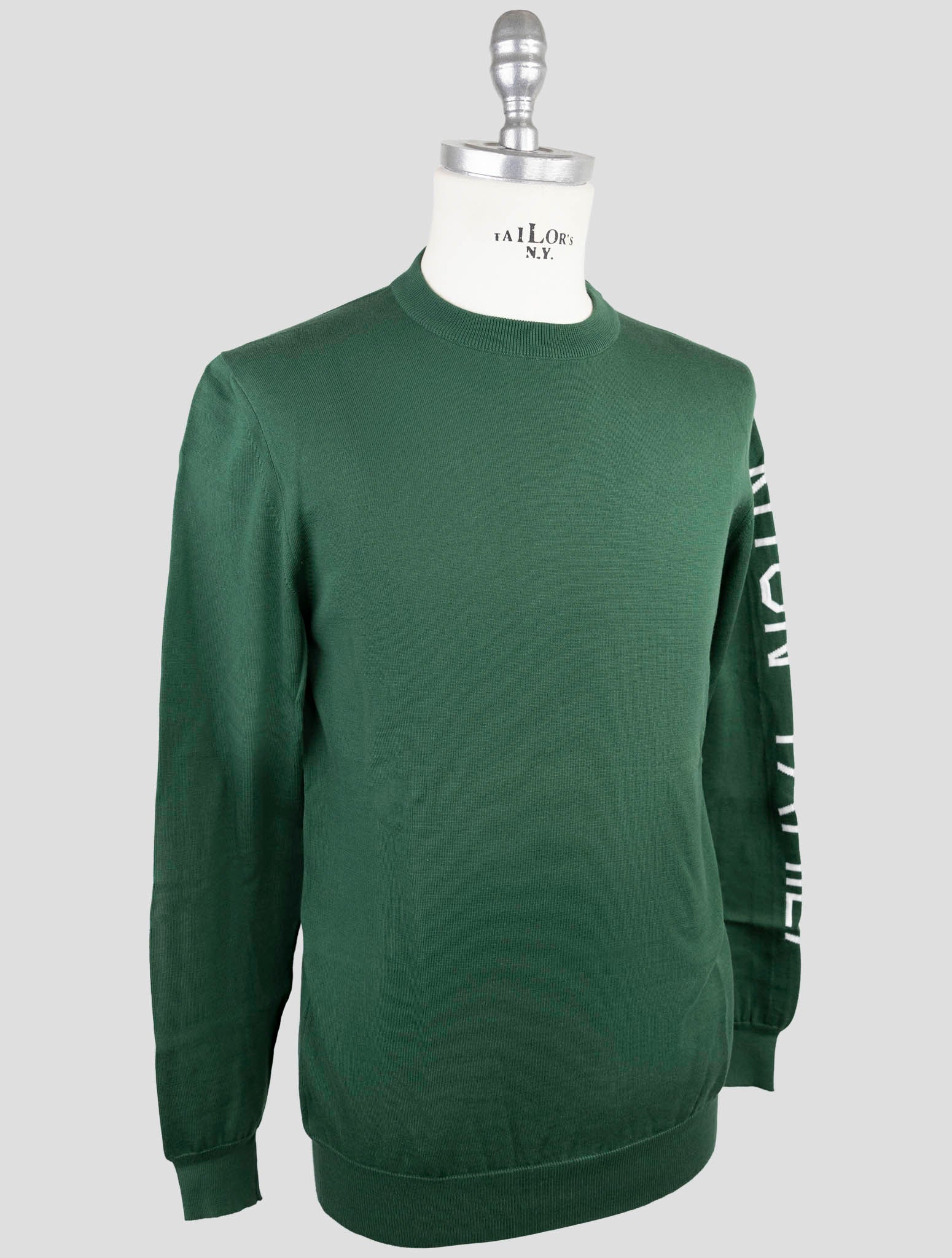 Kiton Green Cotton Sweater Crewneck