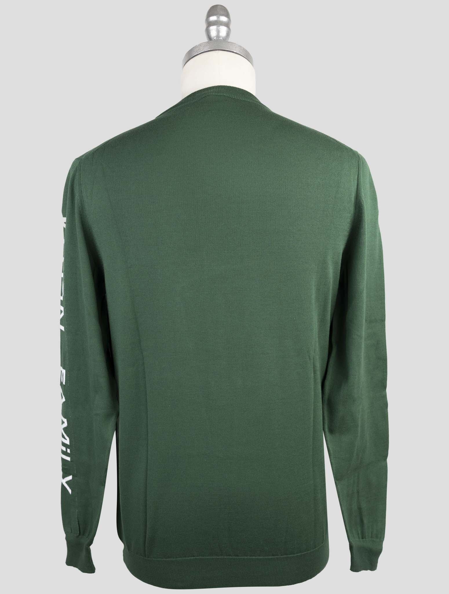 Kiton Green Cotton Sweater Crewneck