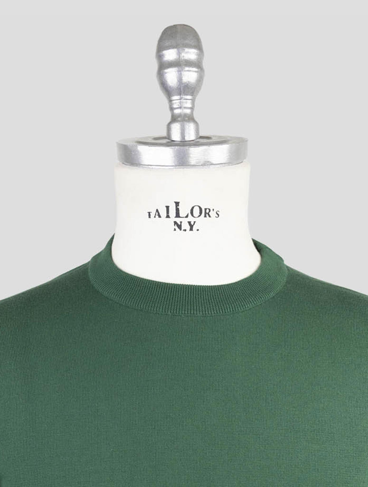 Kiton Green Cotton Sweater Crewneck