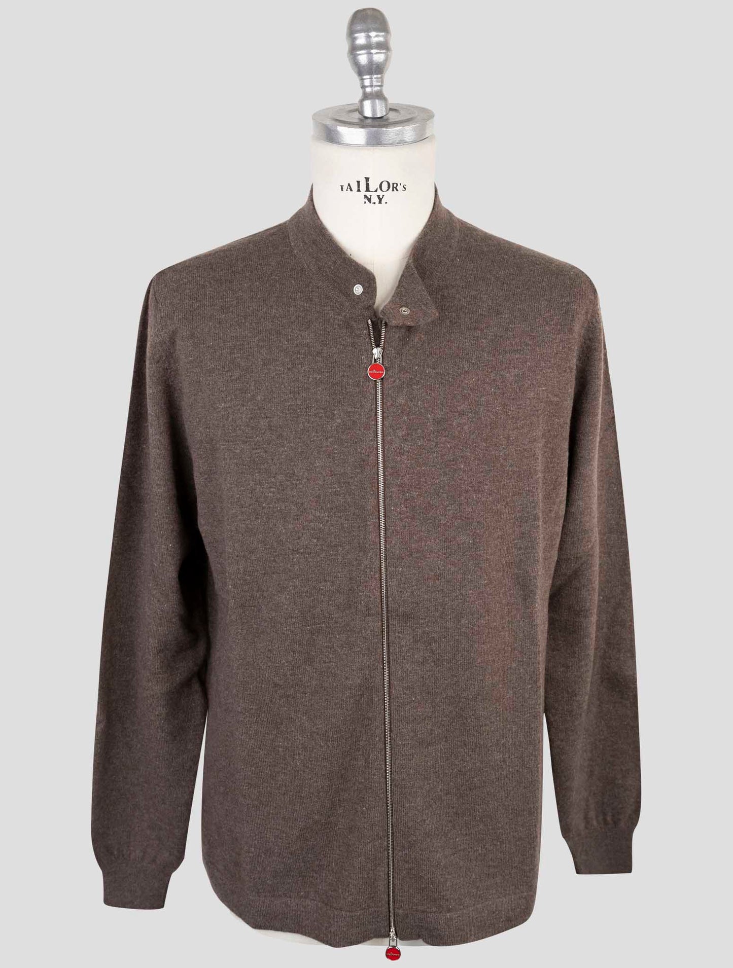 Kiton Brown Wool Sweater Full Zip