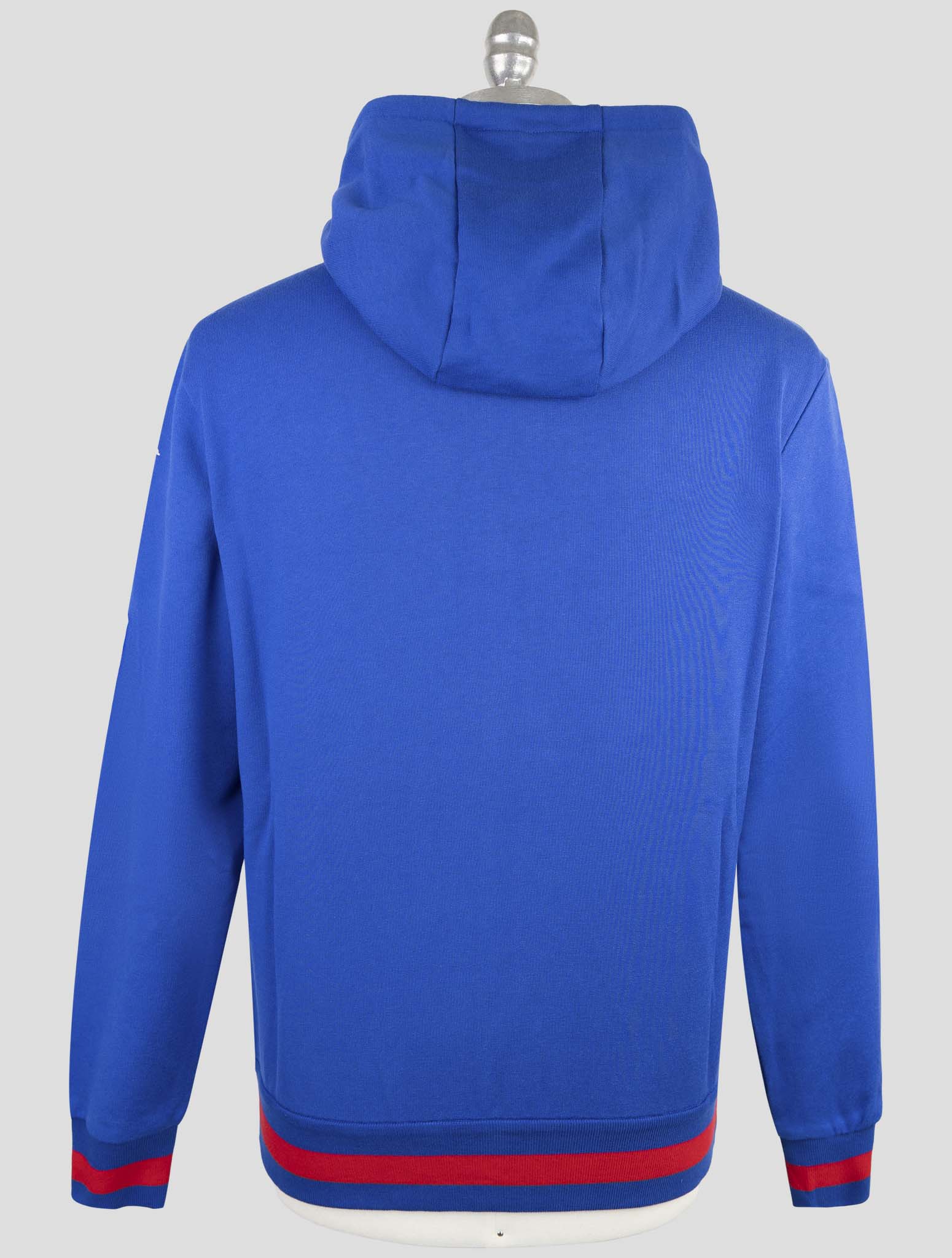 Kiton Blue Cotton Sweater Full Zip Hoddie