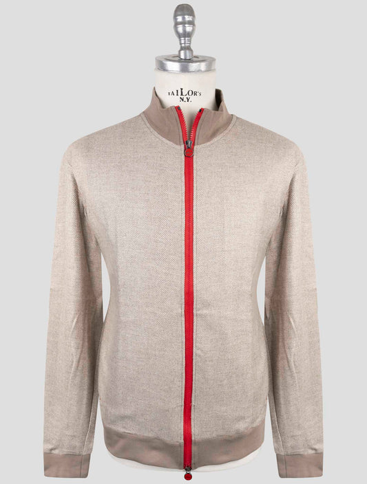 Kiton Taupe Cashmere Sweater Full Zip