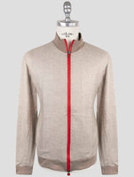 Kiton Taupe Cashmere Sweater Full Zip