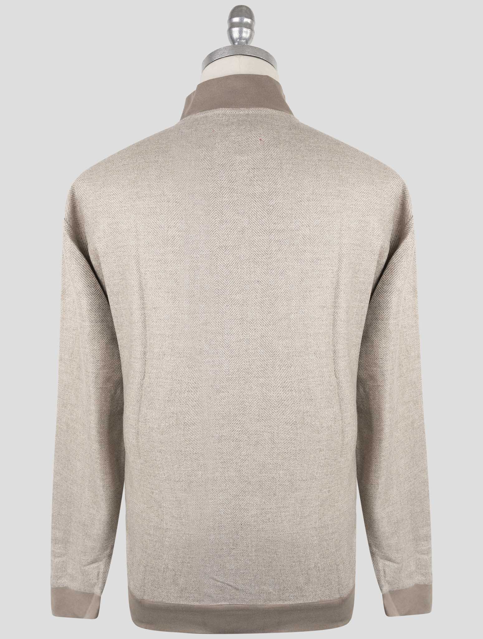 Kiton Taupe Cashmere Sweater Full Zip