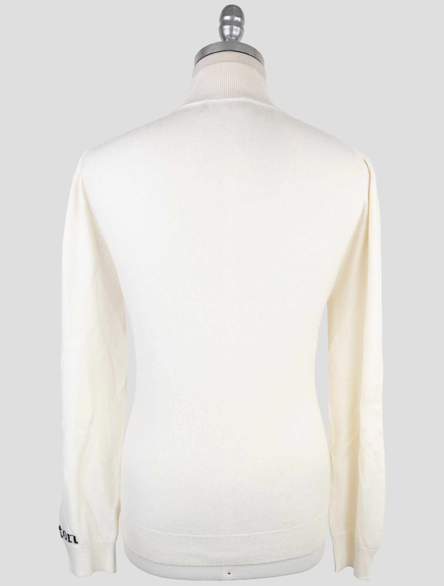 Kiton White Cashmere Sweater Half Zip