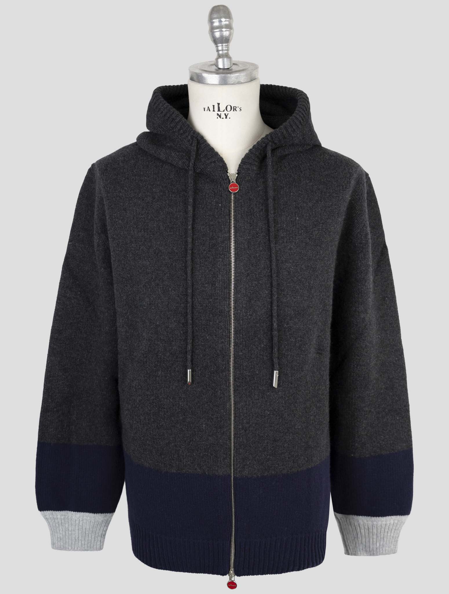 Kiton Multicolor Wool Sweater Full Zip Hoodie