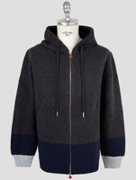 Kiton Multicolor Wool Sweater Full Zip Hoodie