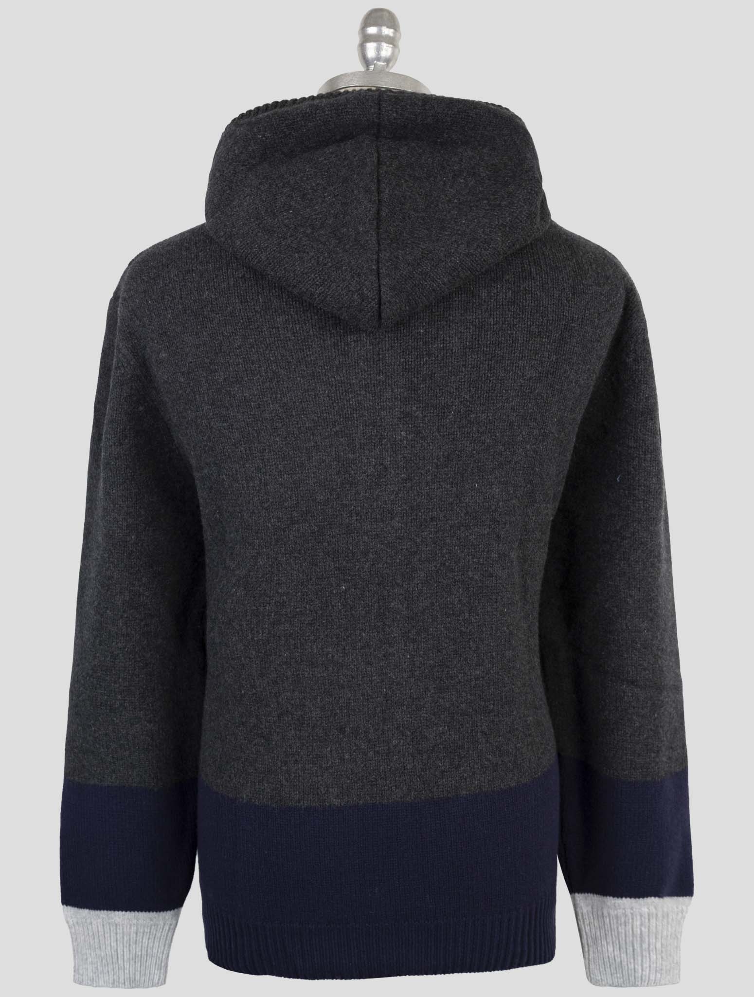 Kiton Multicolor Wool Sweater Full Zip Hoodie