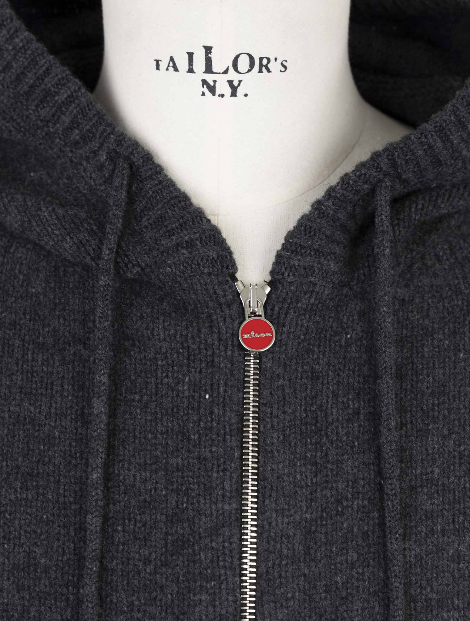 Kiton Multicolor Wool Sweater Full Zip Hoodie