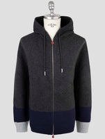 Kiton Multicolor Wool Sweater Full Zip Hoodie