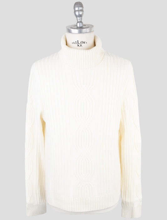 Kiton White Cashmere Sweater Turtleneck