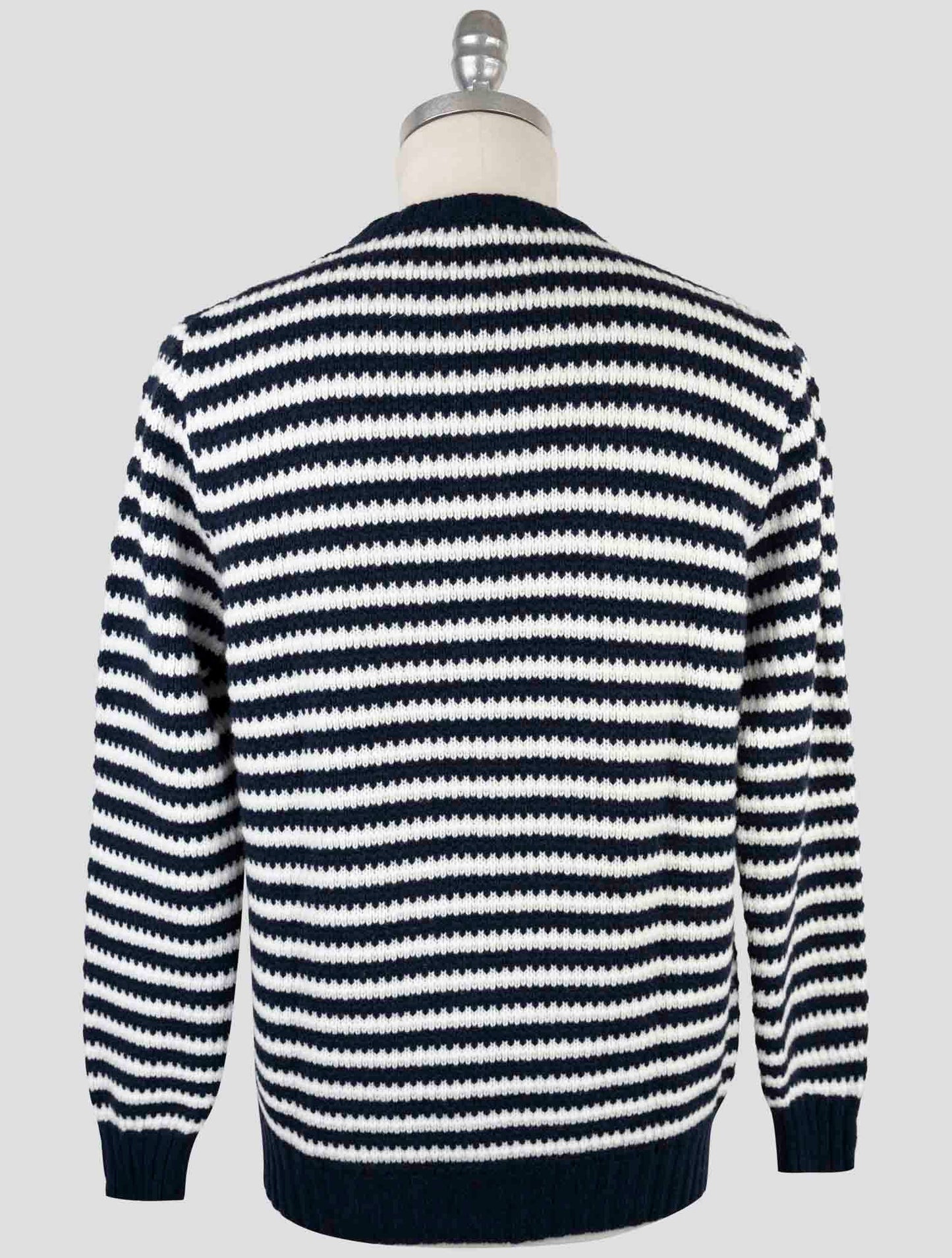 Kiton Blue White Cashmere Sweater Crewneck