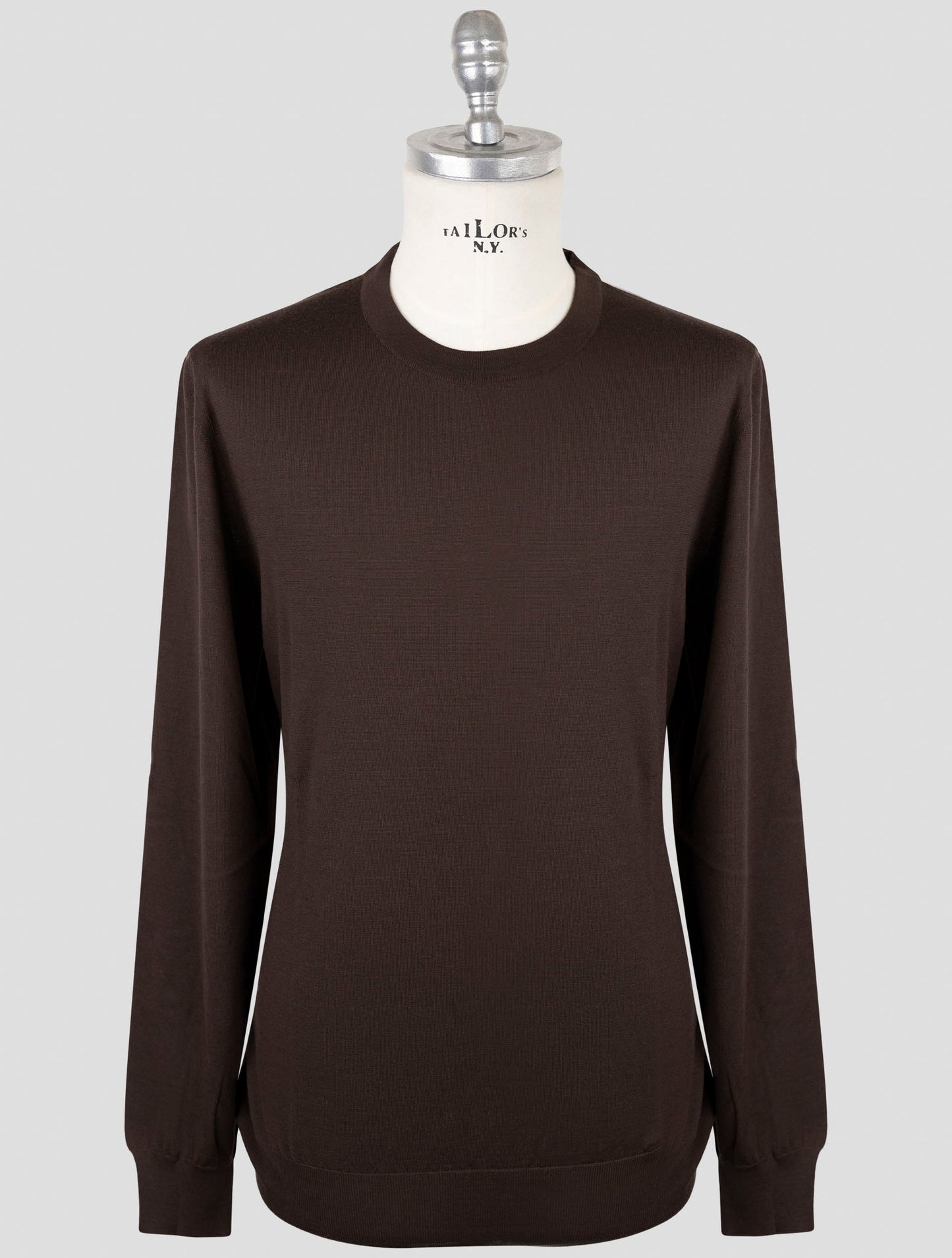 Kiton Brown Wool Sweater Crewneck