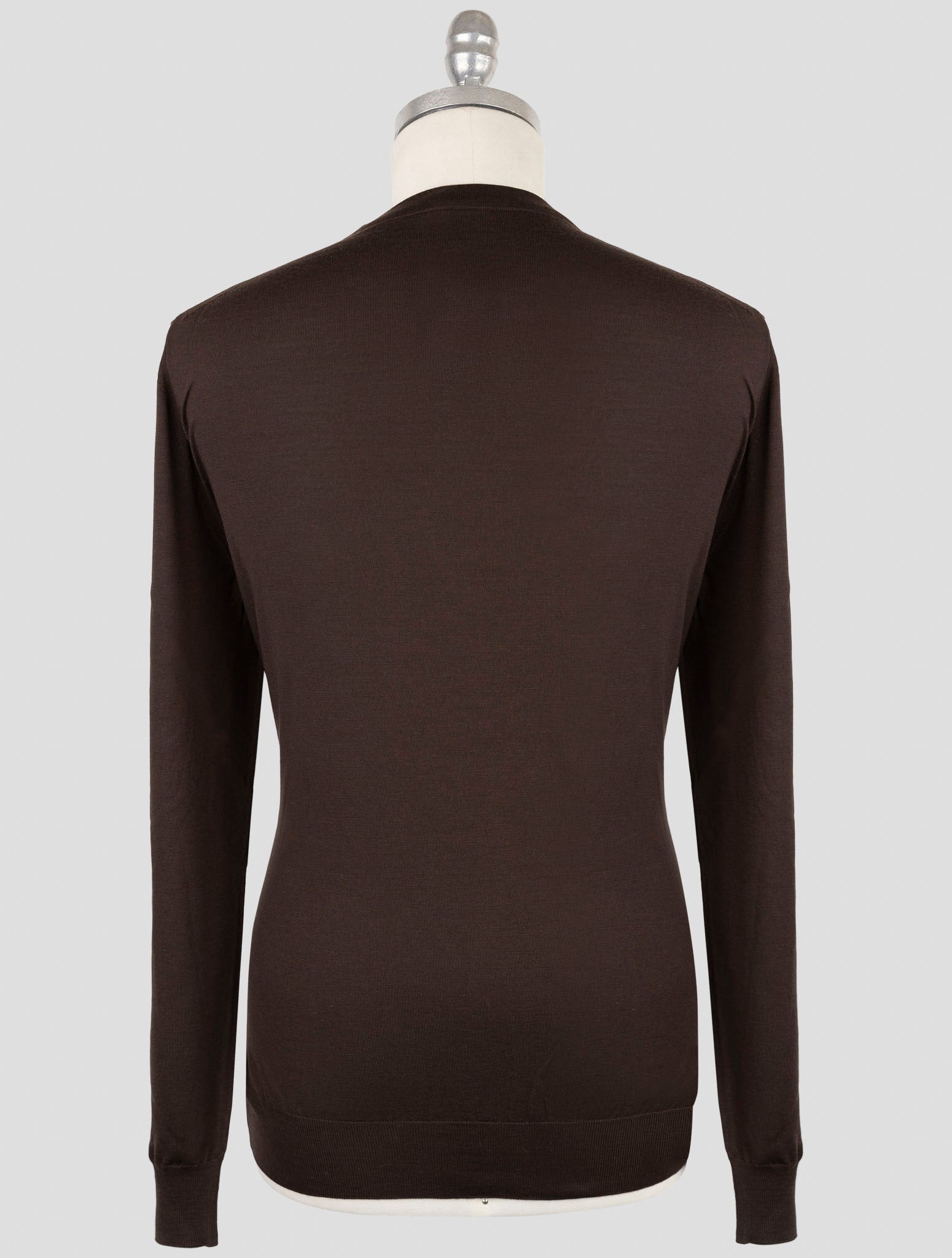 Kiton Brown Wool Sweater Crewneck