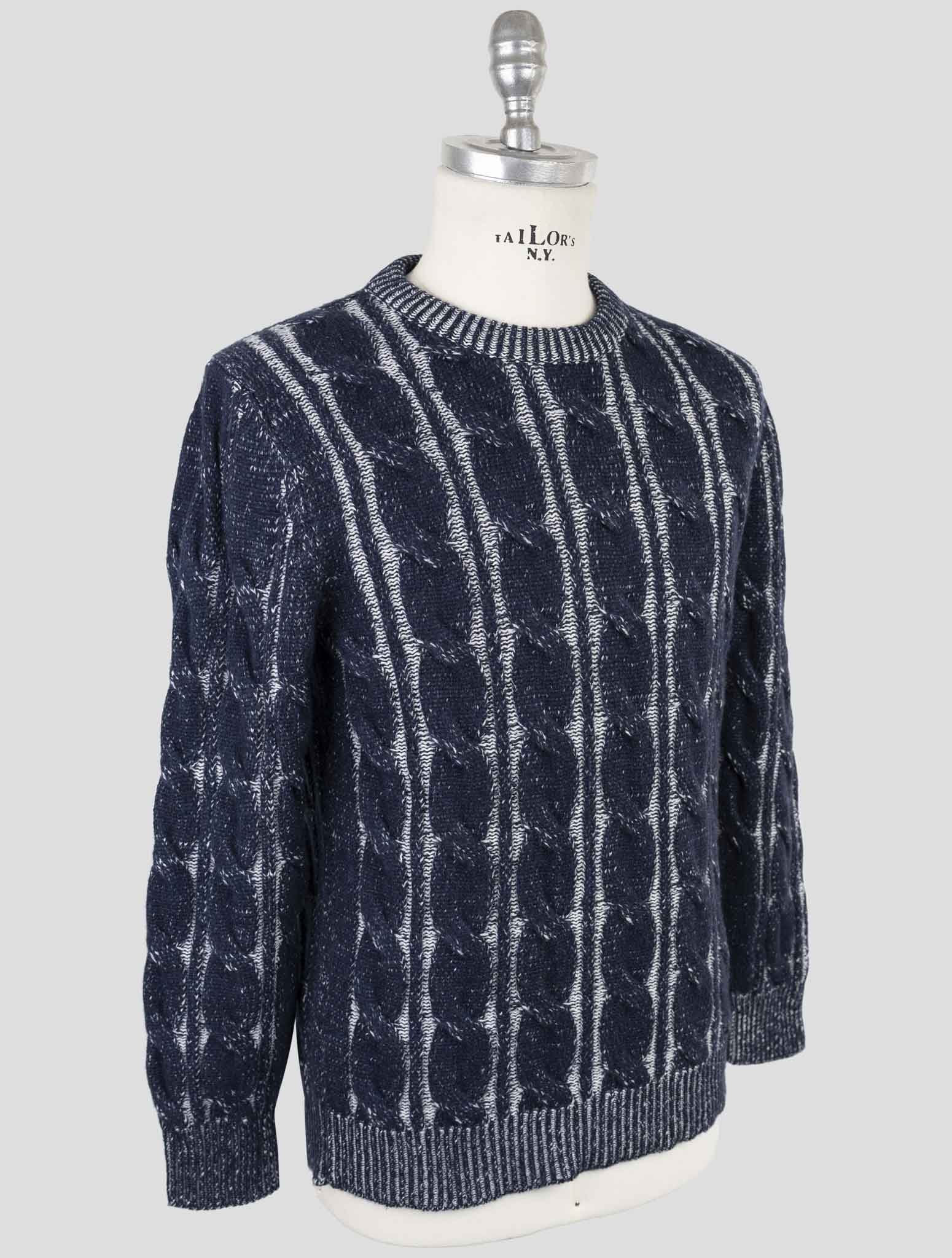 Kiton Blue Cashmere Sweater Crewneck