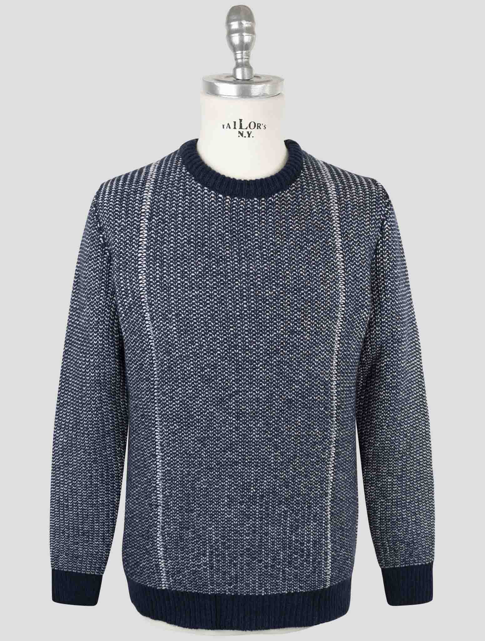 Kiton Blue Cashmere Sweater Crewneck
