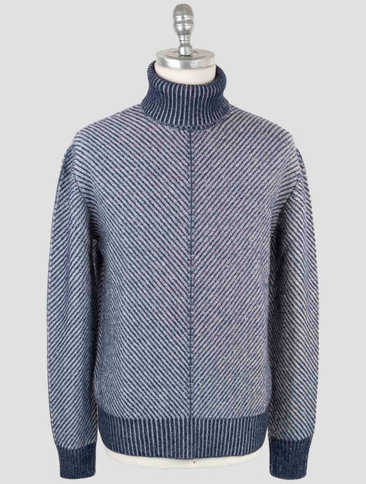 Kiton Blue Cashmere Sweater Turtleneck
