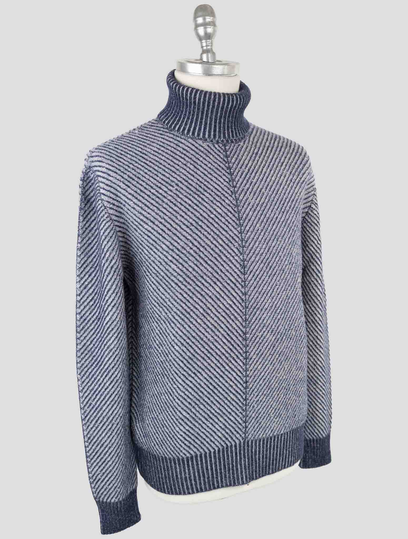 Kiton Blue Cashmere Sweater Turtleneck