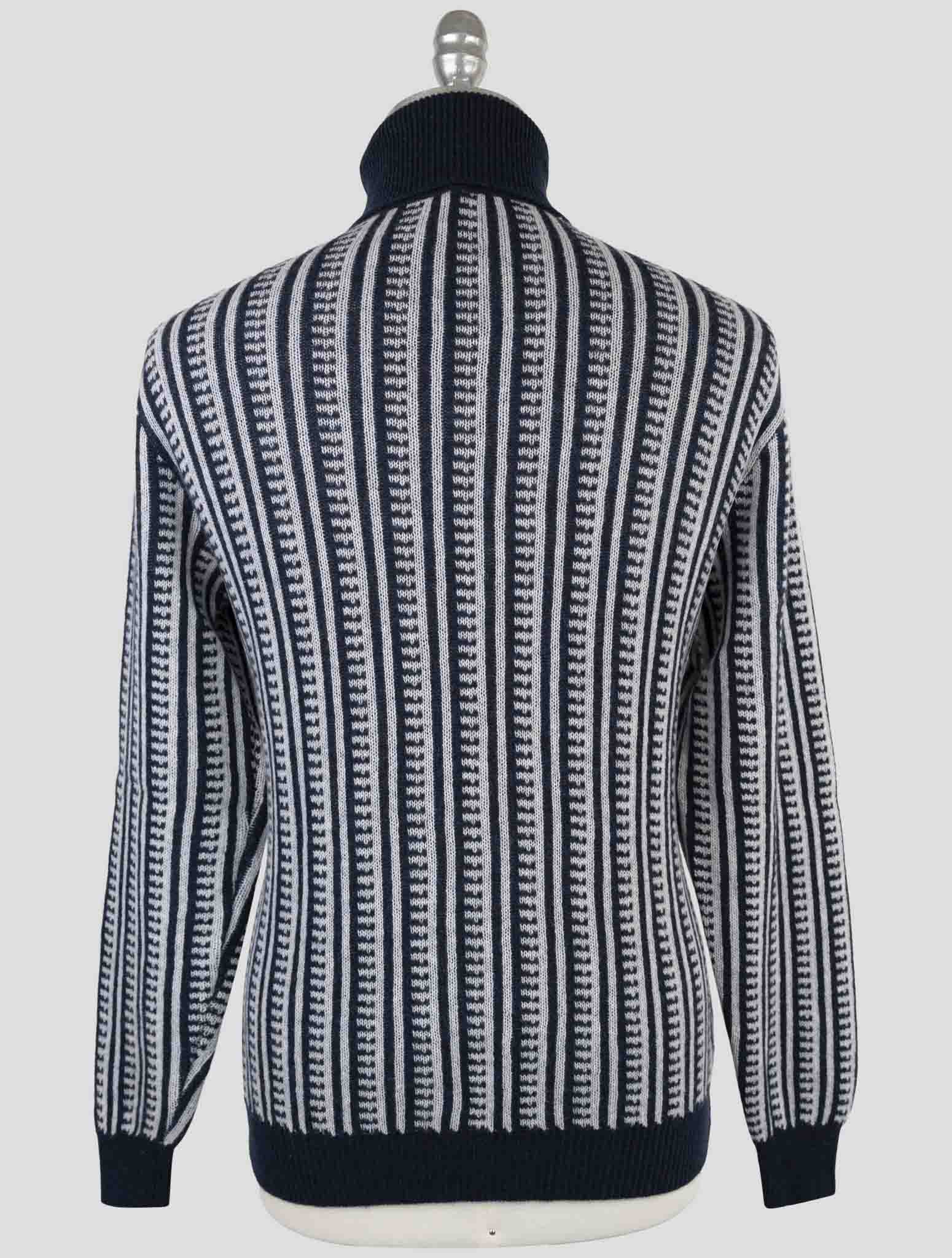 Kiton Blue Gray Cashmere Sweater Turtleneck