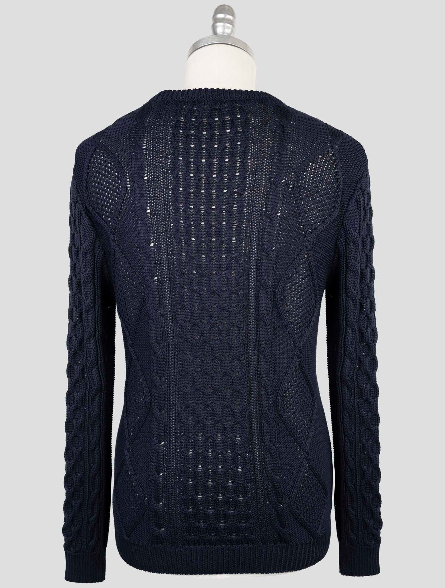 Kiton Blue Cotton Sweater Crewneck