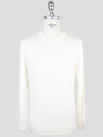 Kiton White Cashmere Silk Sweater V-Neck