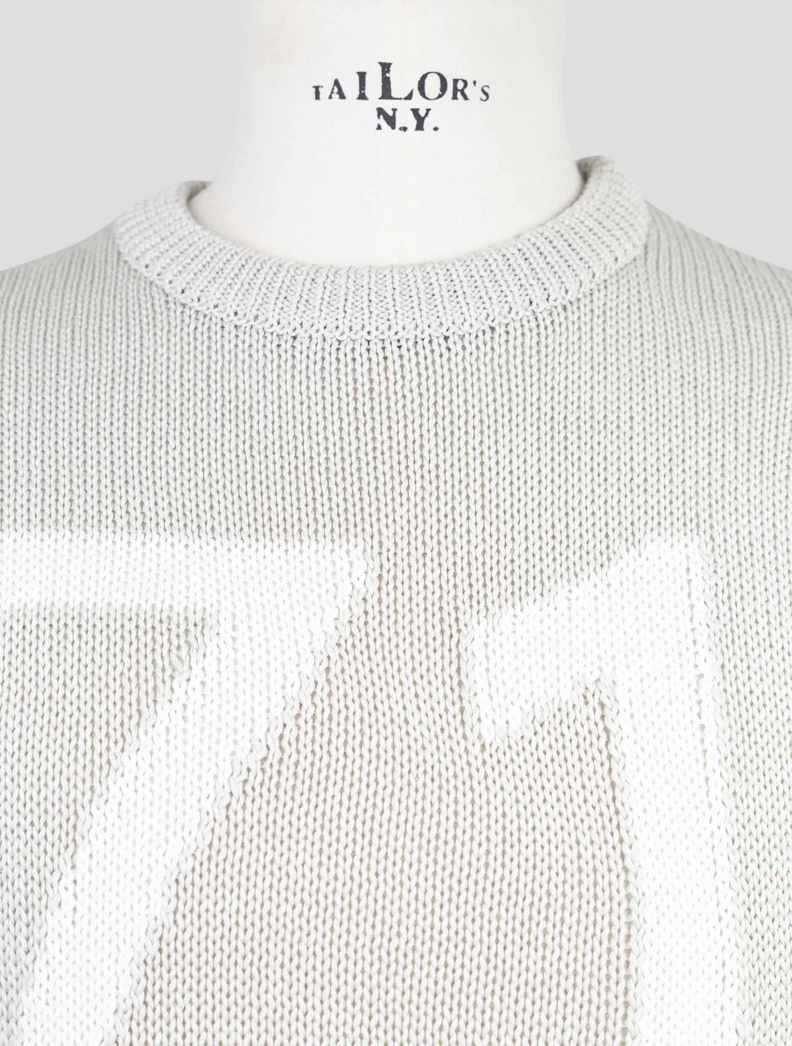 Kiton Gray Cotton Sweater Crewneck