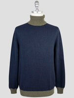 Kiton Blue Green Cashmere Sweater Turtleneck