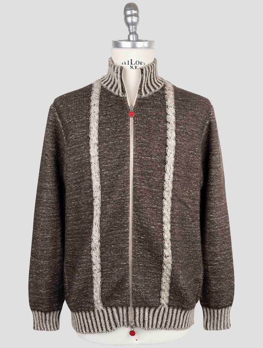 Kiton Brown Cashmere Sweater Full Zip