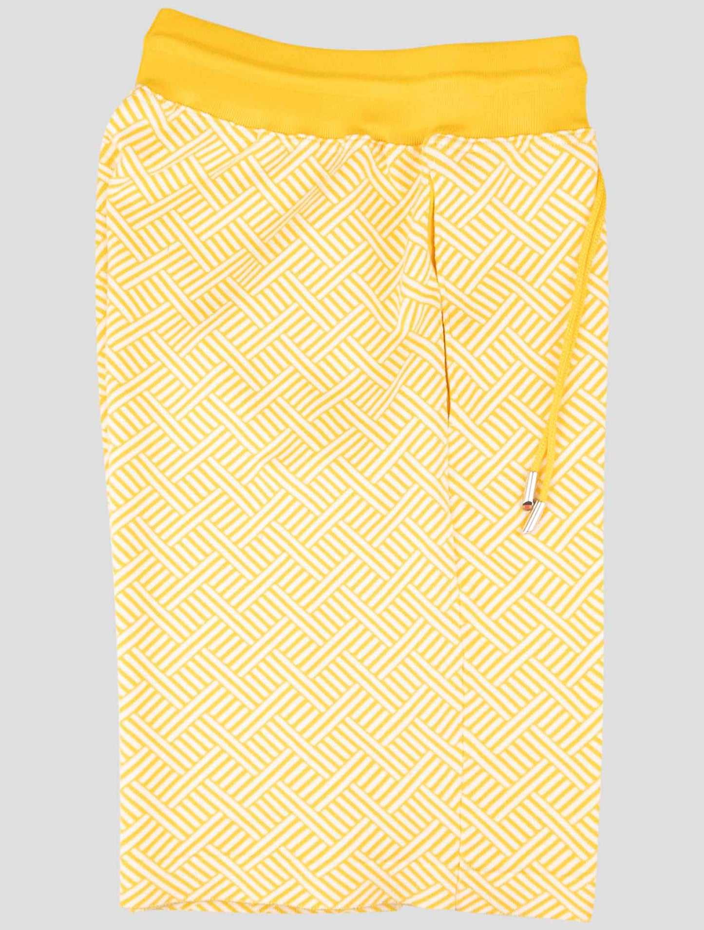 Kiton Yellow White Cotton Short Pant
