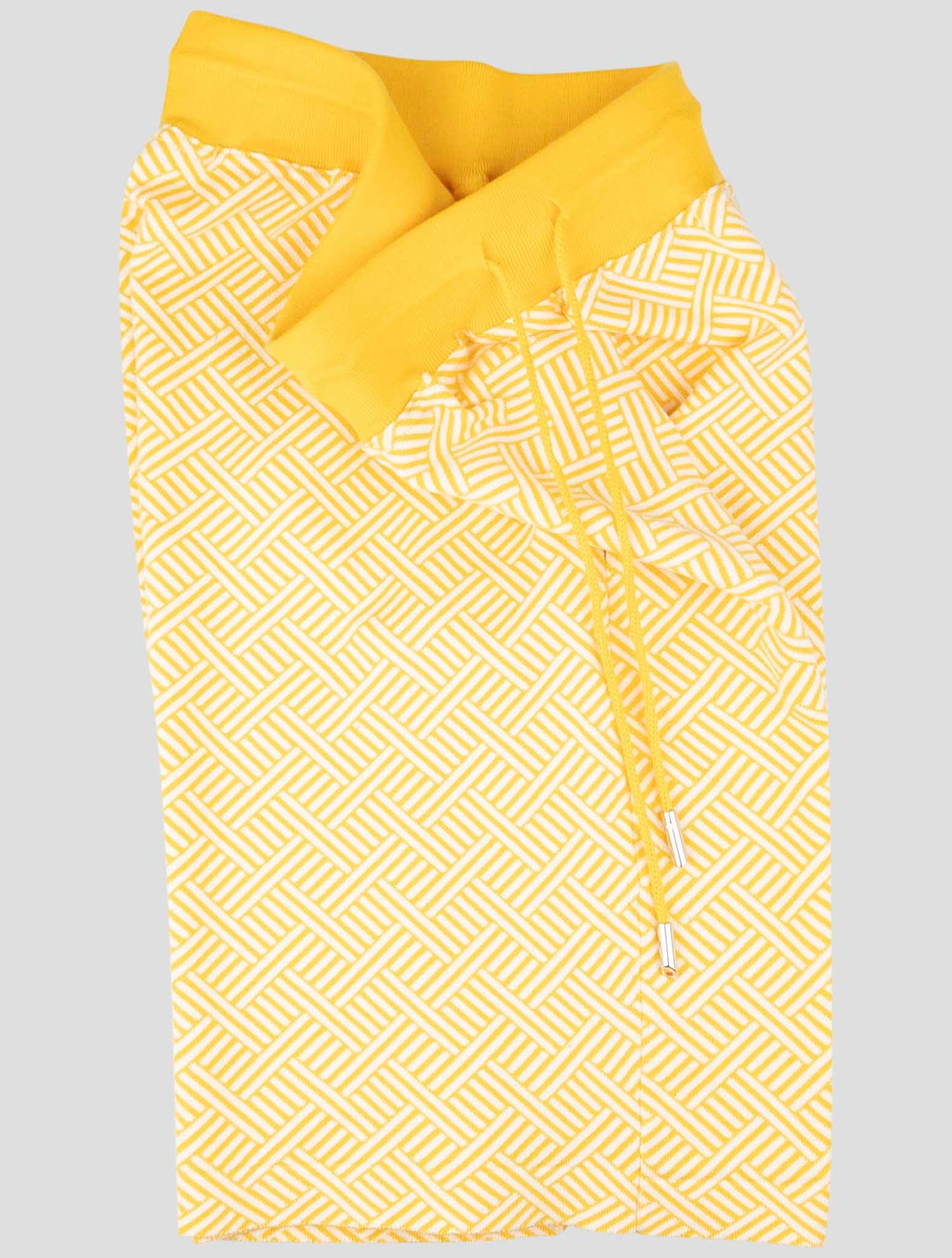 Kiton Yellow White Cotton Short Pant