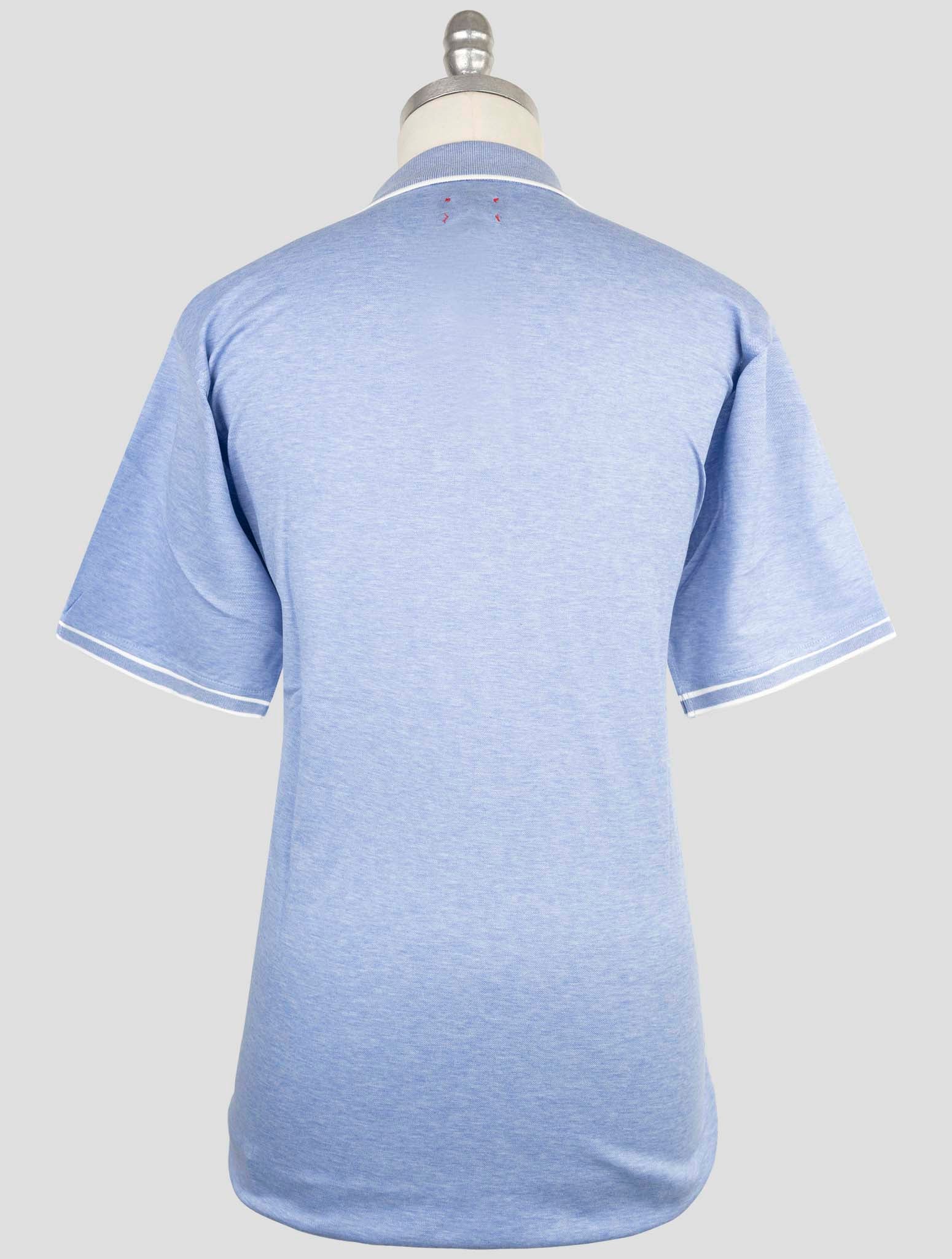 Kiton Light Blue Cotton Polo Half Zip