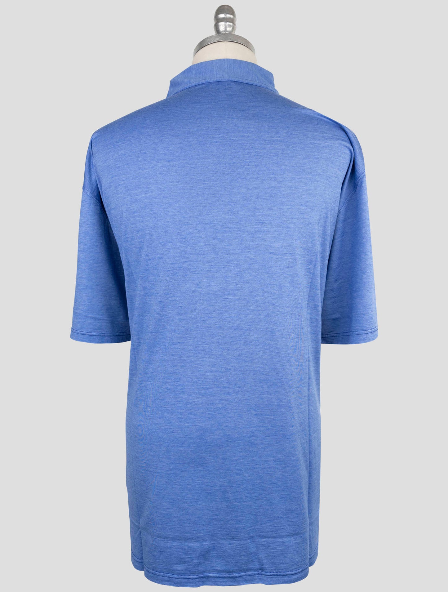 Kiton Blue Silk Cotton Polo