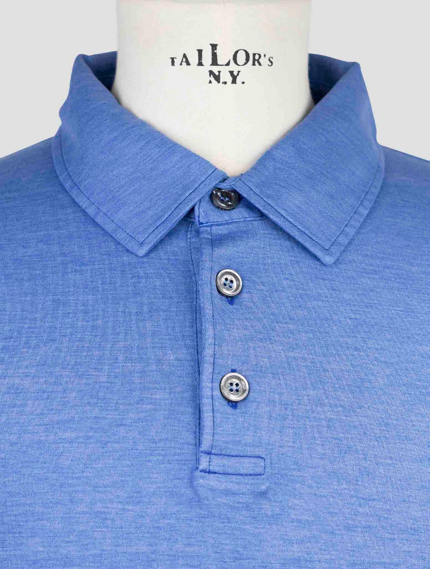 Kiton Blue Silk Cotton Polo