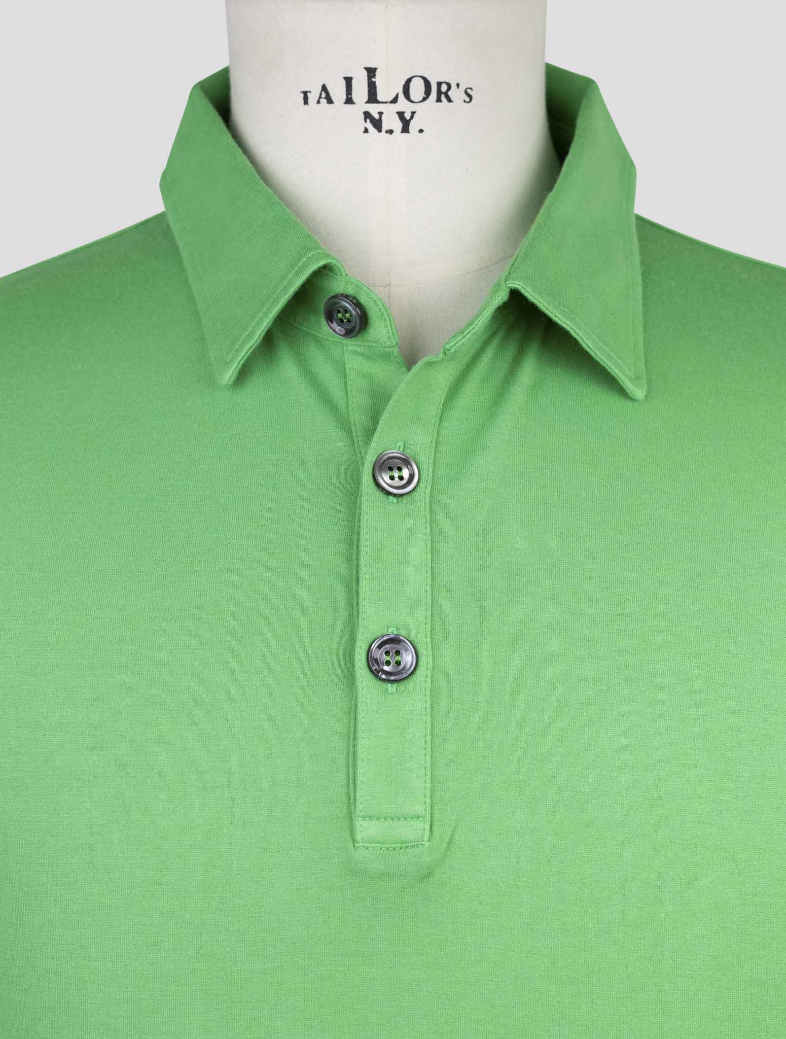 Kiton Green Cotton Cashmere Polo