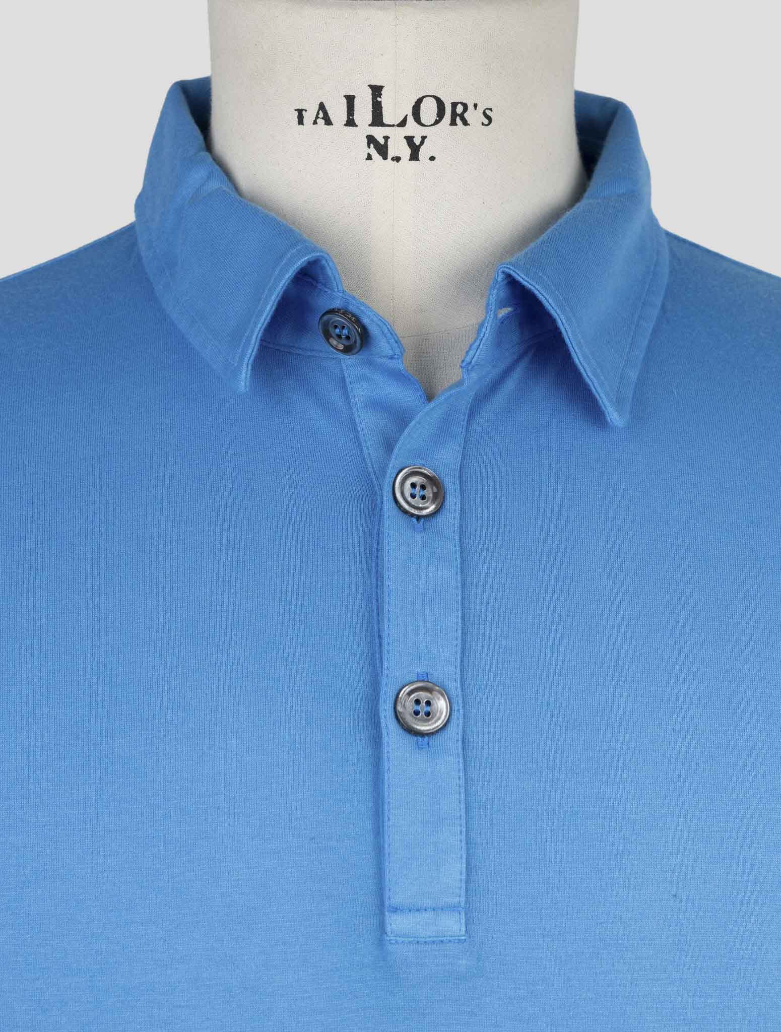 Kiton Light Blue Cotton Cashmere Polo