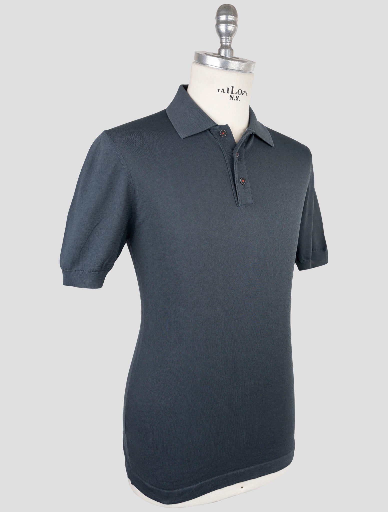 Kiton Dark Gray Cotton Polo