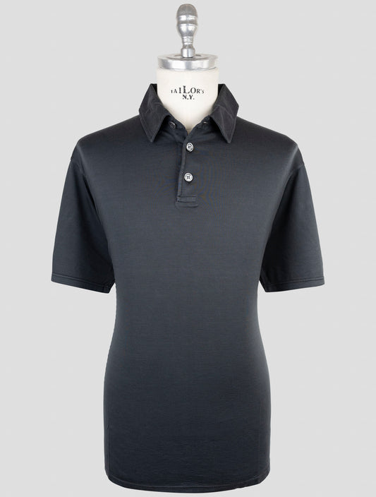 Kiton Dark Gray Silk Cotton Polo