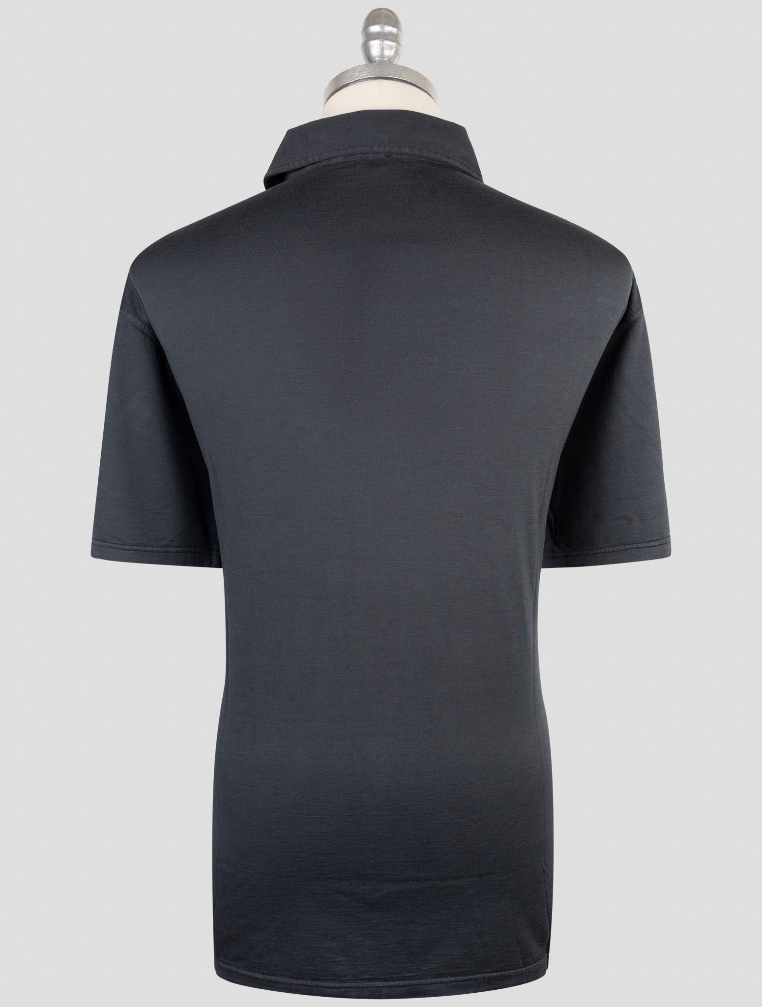 Kiton Dark Gray Silk Cotton Polo