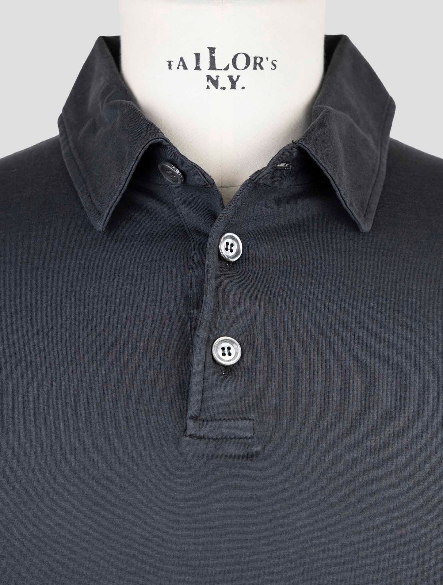 Kiton Dark Gray Silk Cotton Polo