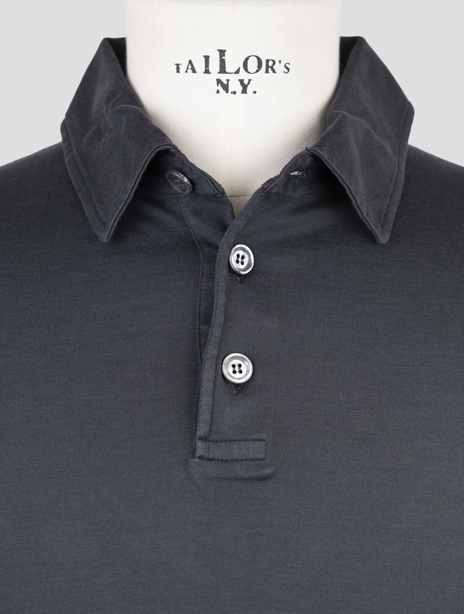 Kiton Dark Gray Silk Cotton Polo
