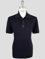 Kiton Blue Silk Cotton Sweater Polo