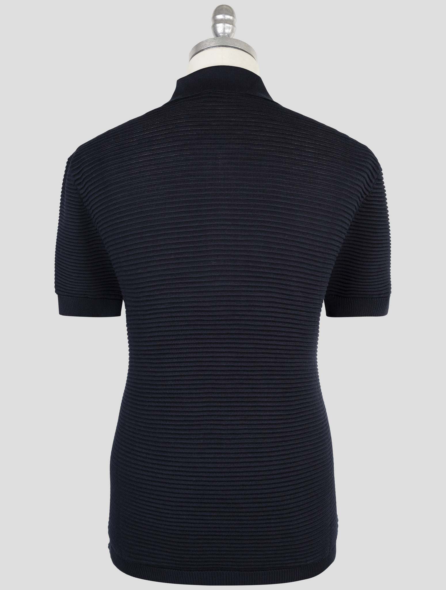 Kiton Blue Silk Cotton Sweater Polo