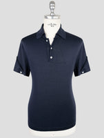Kiton Blue Silk Cotton Polo