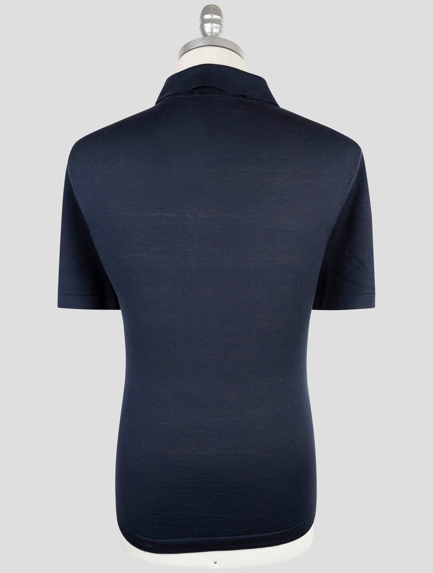 Kiton Blue Silk Cotton Polo